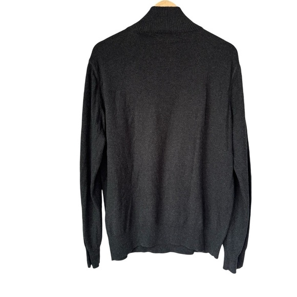 J. Crew Men's Cotton with Cashmere Gray 1/4 Zip Pullover Sweater, size Medium - Picture 3 of 5